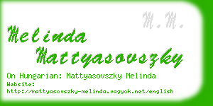 melinda mattyasovszky business card